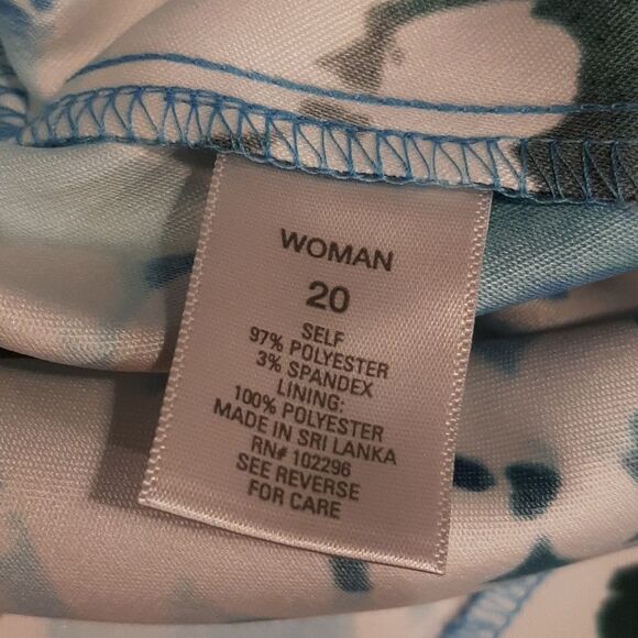 Dressbarn Sleeveless Floral Blue and White Dress - Picture 9 of 11